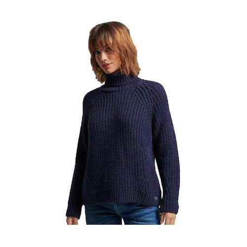 Pull Pull Slouchy Stitch col roulé bleu - Superdry - Modalova