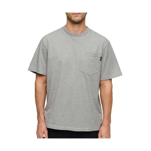 T-shirt T-shirt Contrast Stitch Pocket gris - Superdry - Modalova