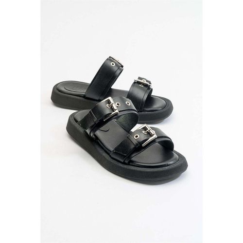 Sandales Finezza - Black Leather Two-Strap Sandal (Women) - Forever & Always Shoes - Modalova