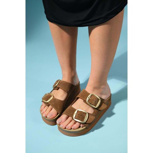 Sandales Harbor - Cognac Brown Suede Leather Two-Strap Sandal (Women) - Forever & Always Shoes - Modalova