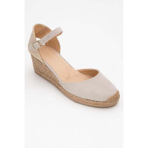 Espadrilles Aldea - Beige Suede Leather Platform Espadrille (Women) - Forever & Always Shoes - Modalova