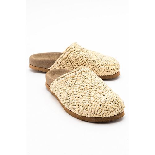 Mules LOOP Beige Woven Slide Sandal (Women) - Prologue Shoes - Modalova