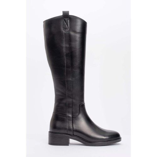 Bottes Acro Black Leather Heeled Boot (Women) - Forever & Always Shoes - Modalova