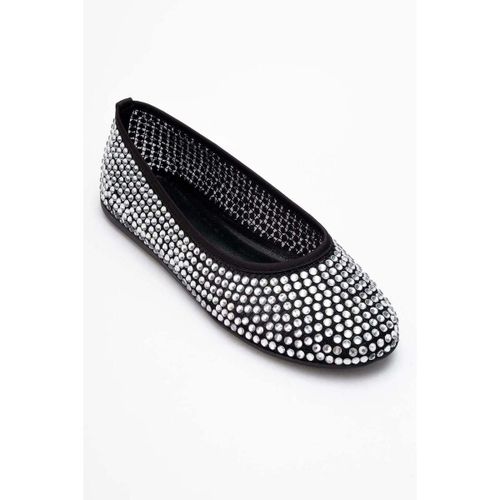 Chaussures escarpins Runway Black Mesh Embellished Ballet Flat (Women) - Prologue Shoes - Modalova