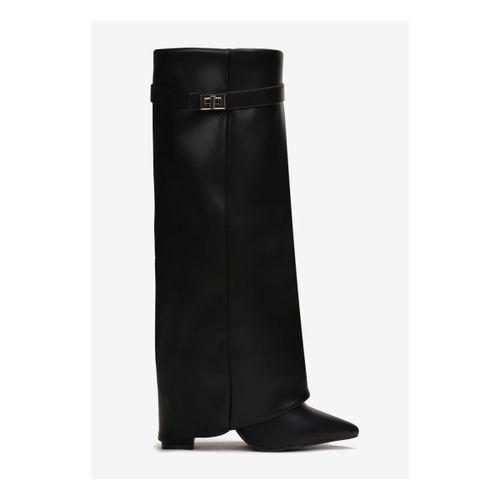 Bottes à talon Bottes guêtres à talon bloc et bout pointu, Noir - Vera Collection - Modalova