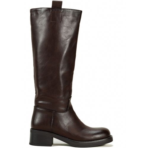 Bottes Bottes Marron cavalière talon plat - Vera Collection - Modalova