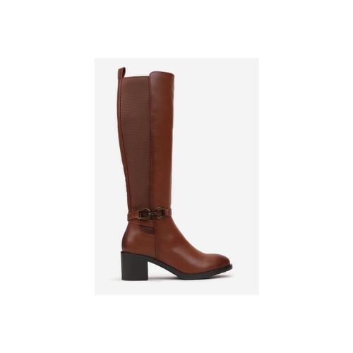 Bottes à talon Bottes cavalières à talon carré avec bride, Cognac - Vera Collection - Modalova