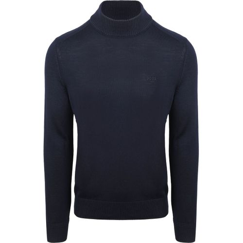 Sweatshirts Pull Turtleneck Avac Wool Blend Navy - BOSS - Modalova