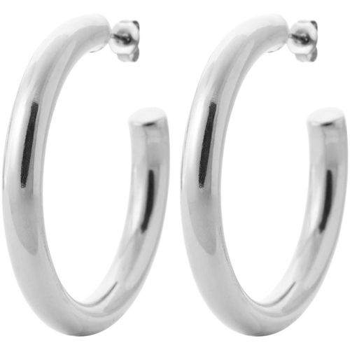 Boucles oreilles Créoles ouvertes acier 40mm - Brillaxis - Modalova