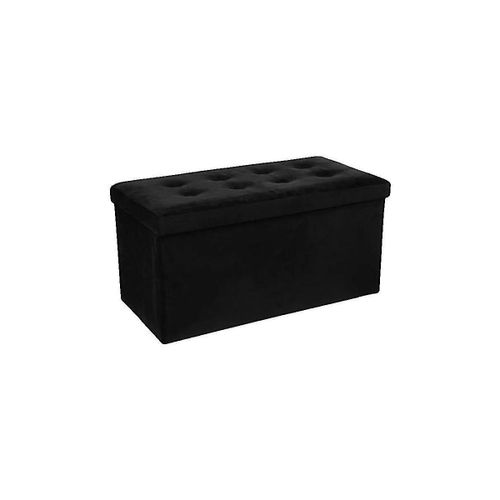 Poufs Pouf Lysandre pliable double velours noir - Atmosphera - Modalova