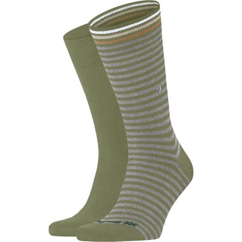 Socquettes Everyday 2-Pack Rayures Vert - Burlington - Modalova