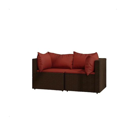 Salons de jardin Canapés d'angle de jardin résine tressée marron 2 pièces - VidaXL - Modalova