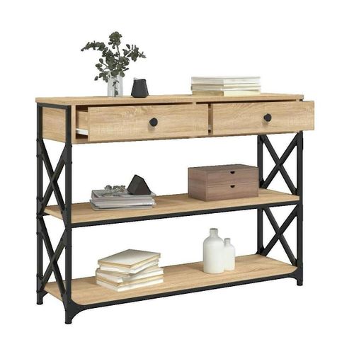 Consoles Table console Bois d'ingénierie Marron 100x28x75 cm - VidaXL - Modalova