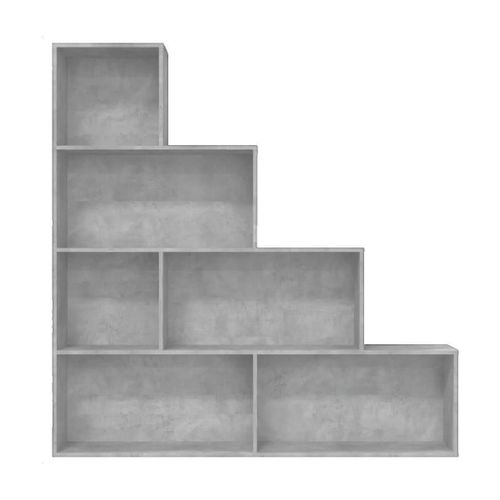 Etagères murales Bibliothèque Bois d'ingénierie Gris béton 6 étagères - VidaXL - Modalova
