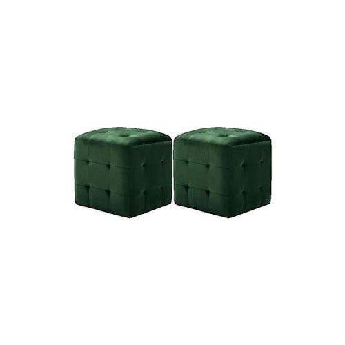 Poufs Poufs Lot de 2 Vert 30 x 30 x 30 cm Tissu velours - VidaXL - Modalova