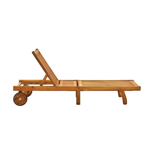 Chaises d'extérieur Chaise longue en bois d'acacia massif marron - VidaXL - Modalova