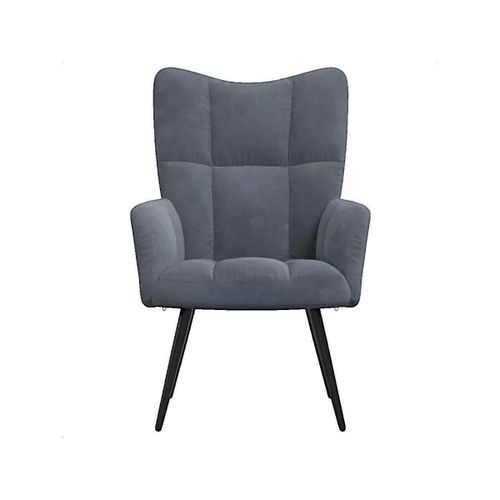 Fauteuils Fauteuil Gris foncé Velours - VidaXL - Modalova