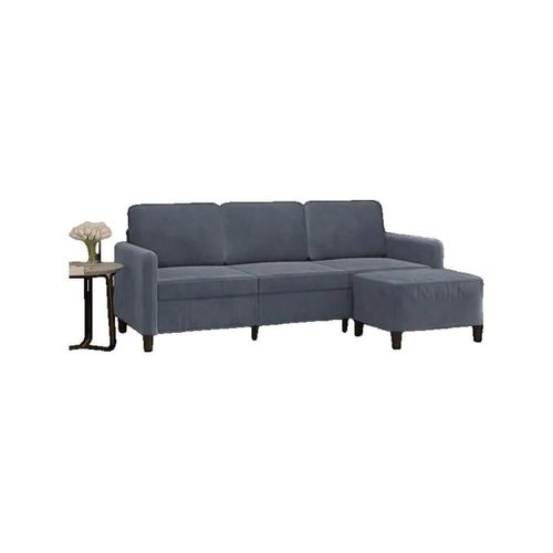 Canapés d’angle Canapé 3 places avec repose-pieds Velours gris foncé - VidaXL - Modalova