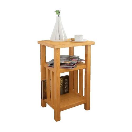 Bouts de canapé, guéridons Table d'appoint Chêne massif avec étagères 27x35x55 cm - VidaXL - Modalova