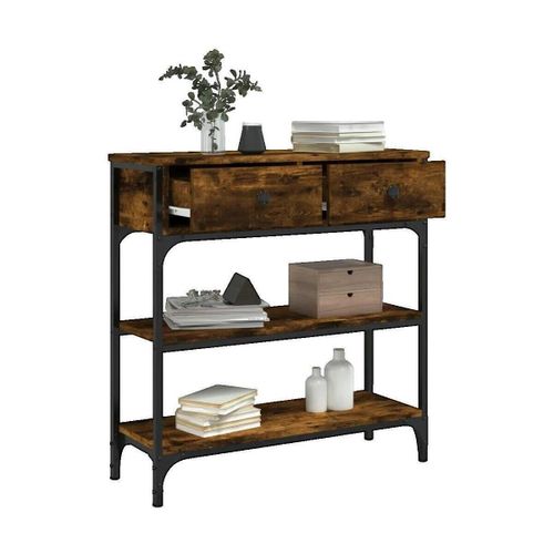 Consoles Table console chêne fumé 72,5x25x75 cm bois d'ingénierie - VidaXL - Modalova