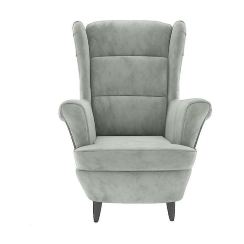 Fauteuils Fauteuil à oreilles avec tabouret gris clair velours - VidaXL - Modalova