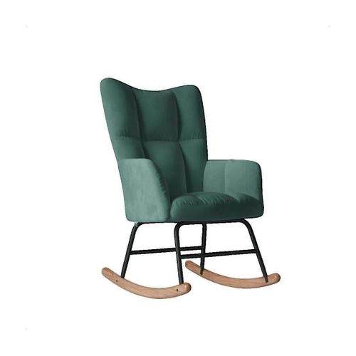 Fauteuils Fauteuil à bascule Velours Vert foncé - VidaXL - Modalova