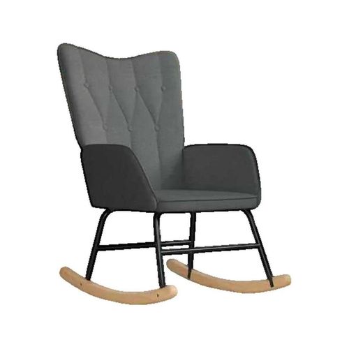 Fauteuils Fauteuil à bascule Chaise à bascule Gris foncé Tissu - VidaXL - Modalova