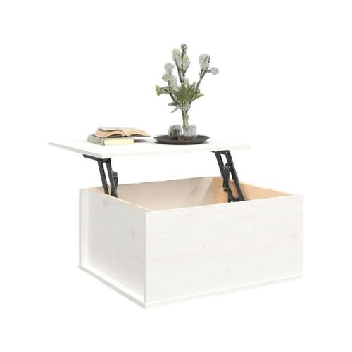 Tables basses Table basse Bois massif de pin Blanc 60x50x35 cm - VidaXL - Modalova