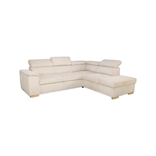 Canapés d’angle Canapé d'angle convertible en velours côtelé beige - Daytona - Modalova