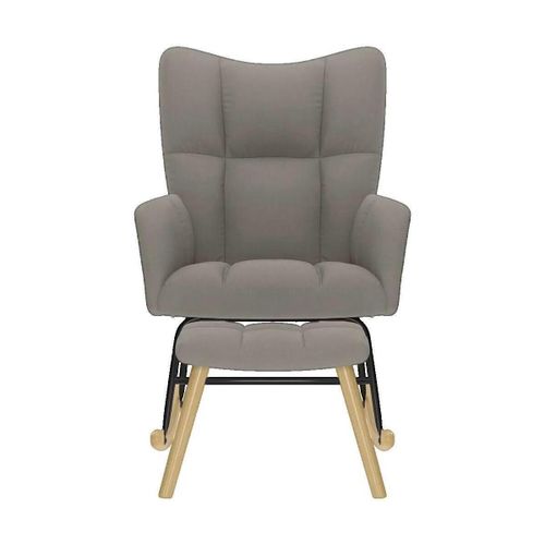 Fauteuils Fauteuil à bascule avec repose-pied beige en tissu - VidaXL - Modalova