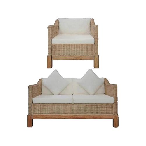 Salons de jardin Ensemble de canapés Rotin naturel avec coussins - VidaXL - Modalova