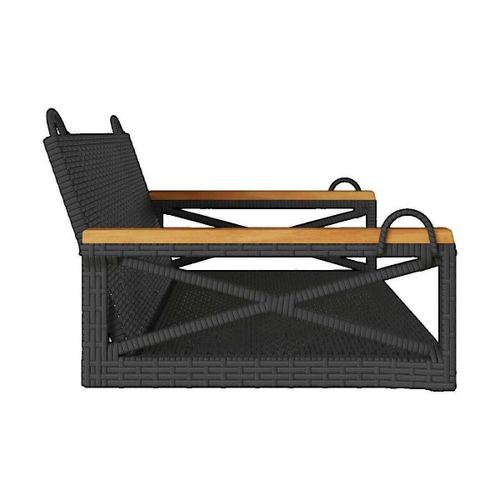 Salons de jardin Balancelle résine tressée noire 109x62x40 cm - VidaXL - Modalova