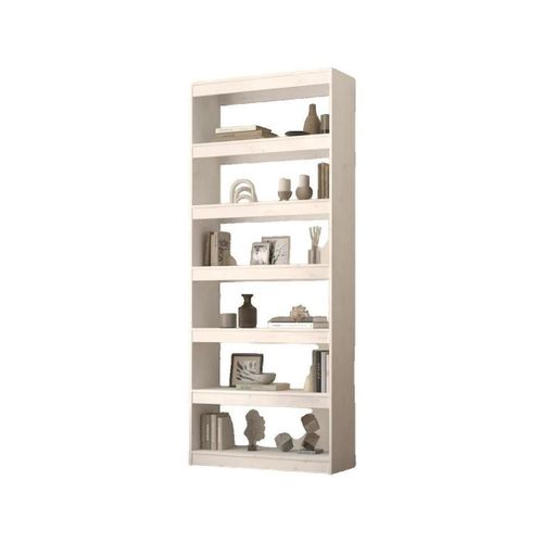 Etagères murales Bibliothèque Pin massif Blanc 80x30x199,5cm - VidaXL - Modalova