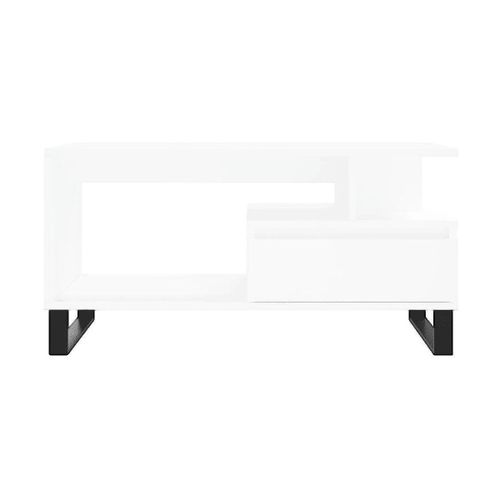 Tables basses Table basse Bois d'ingénierie Blanc 90x49x45 cm - VidaXL - Modalova