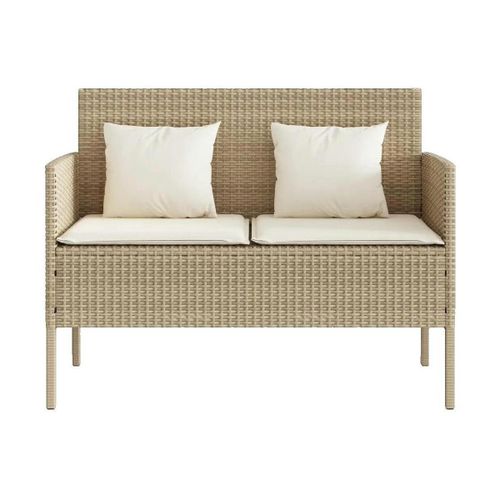 Salons de jardin Banc de jardin avec rangement beige en résine tressée - VidaXL - Modalova
