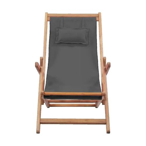 Chaises d'extérieur Chaise d'extérieur pliable en bois et tissu gris - VidaXL - Modalova