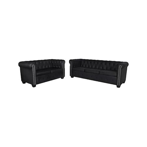 Canapés 2 places Canapé Chesterfield 2 et 3 places noir - VidaXL - Modalova
