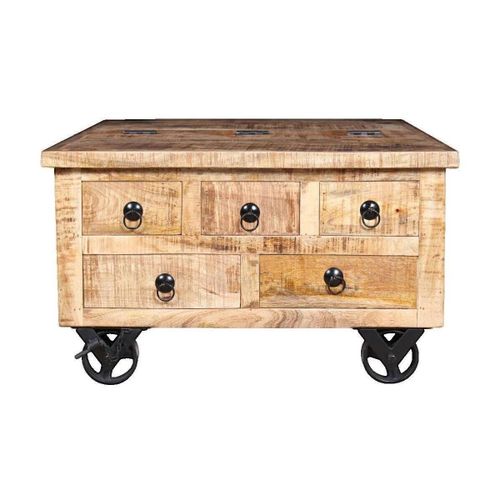 Tables basses Table basse Bois de manguier brut 70 x 70 x 40 cm - VidaXL - Modalova
