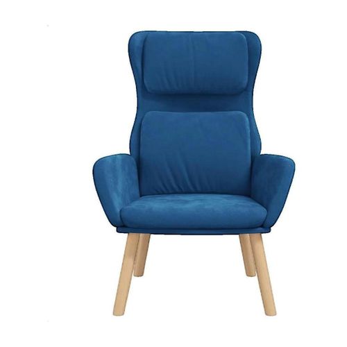 Fauteuils Fauteuil Chaise de relaxation Bleu Velours - VidaXL - Modalova