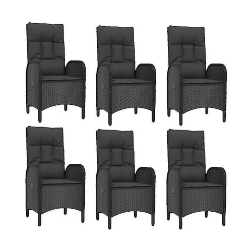 Transats Ensemble table et chaises de jardin avec coussins noir - VidaXL - Modalova