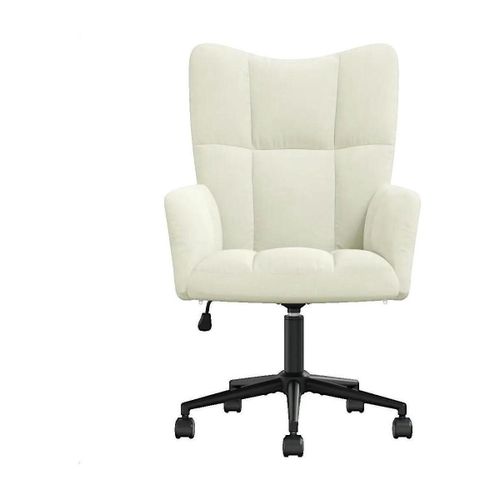 Fauteuils Fauteuil Chaise de relaxation en velours crème - VidaXL - Modalova