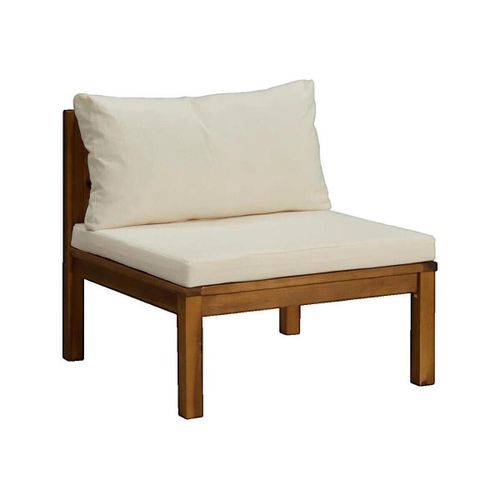 Salons de jardin Canapé de jardin Bois d'acacia massif Crème - VidaXL - Modalova