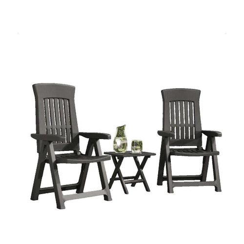 Ensemble table et chaises de jardin Chaises inclinables de jardin lot de 2 gris - VidaXL - Modalova