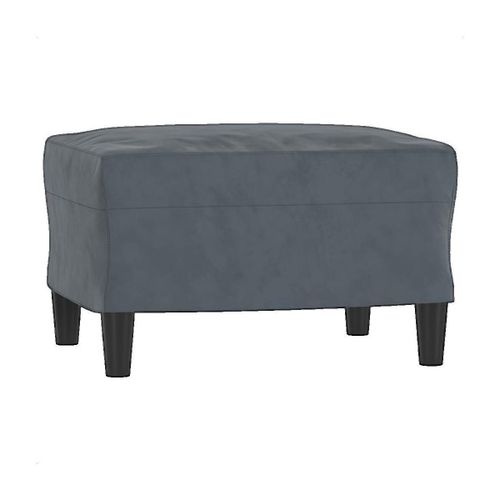 Poufs Pouf Repose-pied Velours Gris 60x50x41 cm - VidaXL - Modalova