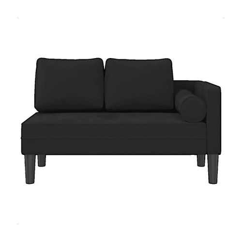 Canapés 2 places Chaise longue noir velours avec coussins - VidaXL - Modalova