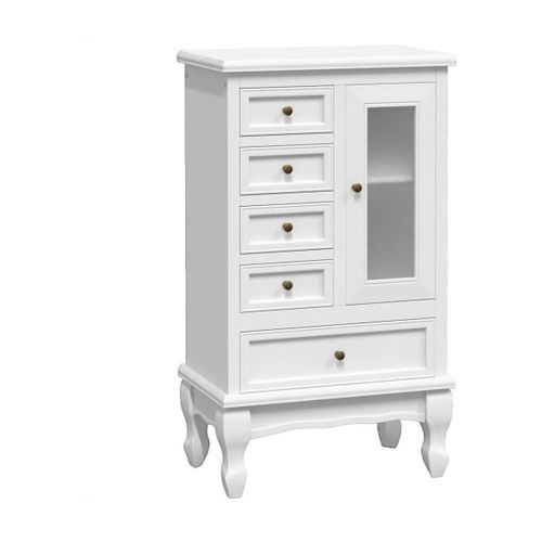 Commodes Commode Armoire avec 5 tiroirs et 2 étagères Blanc - VidaXL - Modalova
