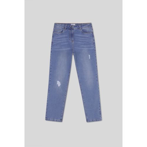 Jeans mom Jeans taille haute, coupe droite, déchirés - Enorsia - Modalova