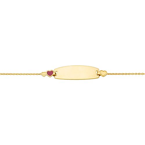 Bracelets Identité bébé or jaune 9 carats coeurs - Brillaxis - Modalova