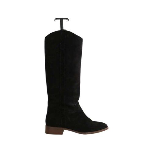 Bottes plates Boots en daim noir - Sézane - Modalova