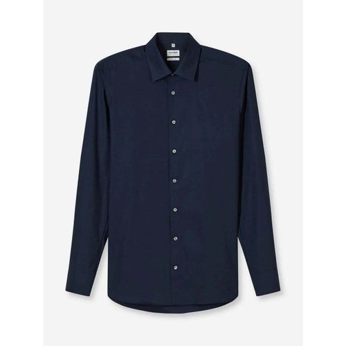 Chemise Chemise ajustée marine en coton stretch - Olymp - Modalova